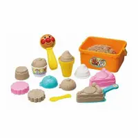 在飛比找樂天市場購物網優惠-小禮堂 麵包超人 塑膠提籃挖沙玩具組《橘黃.招手》鏟子.沙灘
