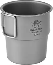 300ml Ti Coffee Cup Tea Cup Water Cup with Foldable Handle for Camping Hiking Backpacking