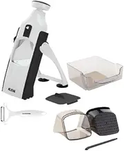 [Kleva Range] SAFESLICER01 Safety Slicer One-Push XL Vegetable Cutter with Bonus Peeler and Cooking E-Book, 35.5 cm x 15 cm x 13 cm