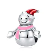 Silver plating Cute Snowman Beads Charms Fit Bracelet Necklace Fashion Jewelry
