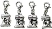 [TARAKI] 4Pcs Ancient Silver Cooking Coffeemaker Planner Charm, Zipper Charm, Zipper Pull, Purse Charm, Stitch Marker, Planner, Alloy Steel, No Gemstone