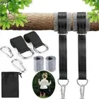 2x Swing Straps Garden Hammock Tree Hanging Chair Strap w/Heavy Duty Carabiner