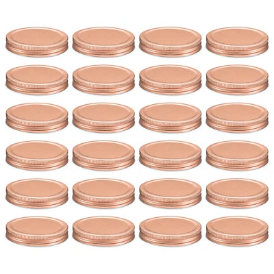 24Pcs Wide Mouth Mason Jar Lids 86mm with Seal and Leakproof Mason Cap Rose Gold