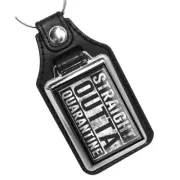 Straight Outta Quarantine Rustic Design Key Chain Key Ring