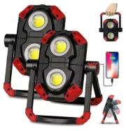 2500 Lumen Rechargeable LED Work Light - Portable Flood Light with Magnetic Base