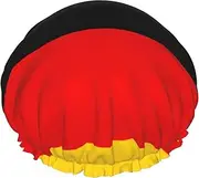 German Flag Print Various Activities Shower Cap Reusable Soft And Lightweight Bath Hair Cap Long Hair