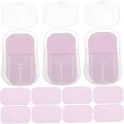 Beavorty 50 Sheets Portable Soap Tablets 5 Boxes Travel Soap Sheets Mini Hand Washing for Outdoor Camping Hiking