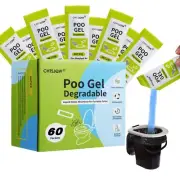 CHTSJQW Portable Toilet Absorbent Gel Powder 60 Pack Poo Gel for Camping Eco ...