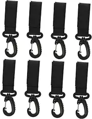 ULDIGI 8pcs Stroller Hook Seat Organizer Hanging Clips Pram Bag Holder for Table Mini Buggy Clips Board Buckle Clip Clothes Racks Stroller Hook Accessories Black Polyester