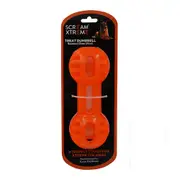 Scream Xtreme Treat Dumbbell Treat Dispensing Dog Toy Loud Orange XL 20cm