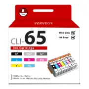 CLI-65 8-Color Ink Value Pack Replacement for Canon CLI65 CLI 65 Ink Cartridg...