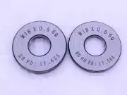 NEW M18 X .5 6g SOLID THREAD RING GAGES 18 0.5 GO NO GO P.D.'S = 17.655 & 17.564