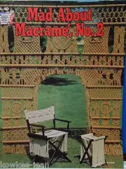 Macrame patterns: director's chair, shelves, jewelry, hangings. Vtg - see pics
