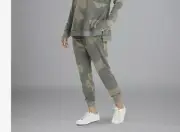 Mud Pie Women's Fanning Army Green Camo Joggers Size XL