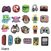 21pcs Roblox Game Shoes Decoration Charms For Croc Clog Decoration Sandals Accessories For Kids Adults Party's Favor Gifts -NMAOV