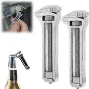 Mini Multitool Wrench, Compact Titanium Multitool, Mini Alloy Multi-Tool, Can and Bottle Opener for Everyday Prep, Camping & Hiking 2Pcs