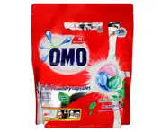 OMO 3-in-1 Front & Top Loader Laundry Detergent Capsules Fresh Eucalyptus 28 Caps - Pack of 2