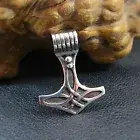 Solid 925 Sterling Silver Oxidized Celtic Knot Thor's Hammer Slide Pendant