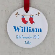 Baby Boy Personalised Circular Ornament