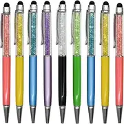 Maydahui 12PCS Crystal Diamond Capacitive Ballpoint Pens Universal Touch Screen Stylus Pen Retractable 2 in 1 Pens Black Ink for School Studens Cell Phone