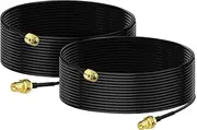 Bingfu RP-SMA Male to RP-SMA Female Bulkhead Mount RG174 Antenna Extension Coaxial Cable 5m (2-Pack) for Wireless Mini PCI Express PCIE Network Card WiFi Adapter Router Gateway