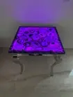 Purple Agate Coffee Table, Geode Agate Center Hallway Furniture Table Lit Slab