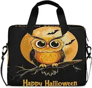 Quteprint Halloween Cute Owl Tree 15.6 Inch Laptop Bag Briefcase for Business, Water-Resistant Computer Bag Fits 14-16 Inch Notebook for Men Women, Office Travel Work Backpack, Multi, 40x7.5x30cm