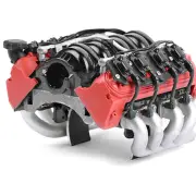 V8 Simulate Engine Motor Heat sink Cooling Fan GRC LS7 For TRX4 TRX6 SCX10 JK D110 Red