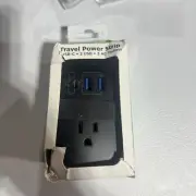 Travel Essentials Travel Power Strip with USB C Ports, Non Surge Protector with