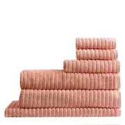 6pc Canningvale Alessia Cotton Bamboo Durable Quick Drying Rib Towel Set Dusk