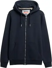 [Superdry] Men's Essential Logo Zip Hoodie, Eclipse Navy, S