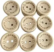 100pcs 2CM (20mm) Wooden Handmade Buttons Round Craft Decor 2 Holes Wooden Sewing Buttons Business DIY Handmade Button