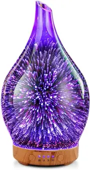 Essential Oil Diffuser 3D Glass Aromatherapy Ultrasonic Humidifier, Air Refresh