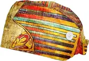 [WOSHJIUK] Working Hat 2 Pack Scrub Caps for Women,Egyptian Ancient Retro Nation,Tie Back Cap Adjustable Scrub Hat