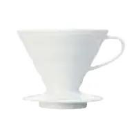 在飛比找樂天市場購物網優惠-HARIO V60陶瓷圓錐濾杯白色 1-2人份