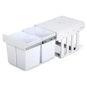 Sir John's Gifts Heavy Duty Plastic Pull Out Bin Aesthetic 2x15L - White