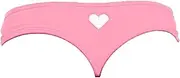 [Sorrica] Women's Brazilian Solid Heart Cut-Out G-Back Thong Cheeky Bikini Bottom