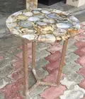 Agate Stone Drink Side Table, Sofa C Table Top, Agate Console Table Top Decors