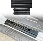 OAD4X4 Door Sill Protector Compatible with Mitsubishi Triton MV All-New Dual Cab 2024-Onwards, Tailored Fit Door Entry Guard, Black ABS Anti-Scratch Scuff Plate Trim Cover, Door Threshold Protection