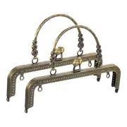Metal Purse Frames, 8.07" 2Pcs Kiss Lock Clasp Frame for Coin Bag DIY, Bronze