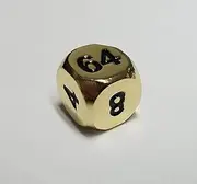 quEmpire Gaming Metal Backgammon Doubling Cube Dice / Gold Color / 16mm