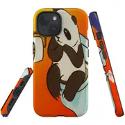 For iPhone 15 Plus Case, Shielding Cover, Pandas Toilet