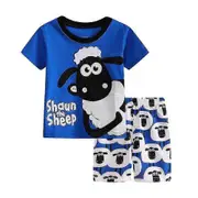 4-7Years Spongebob Squarepants/Shaun The Sheep Printed Kids Boys Girls Cartoon Pyjamas Short Sleeve T-Shirt Shorts Set Loungewear Sleepwear Outfits...