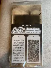 Tim Holtz Layered Stencil Shattered Window & Haunted Halloween Spider Web