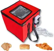 Bread Proofing Box with Heater, Foldable Sourdough Dough Proofer with 33-122℉ Temperature Control,Starter Warmer for Making Bread, Pizza,Yogurt, Natto and Handmade Soap Red, 13.8 * 13.8 * 13.8inch