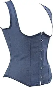 [Hengzhifeng] Steampunk Corset Denim Underbust Cosplay for Women