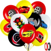 40 Pack Race Cars Balloons Birthday Party Supplies,12 Inch Checkered Flags Racin