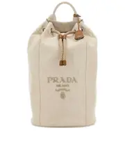 Prada Sand Canvas Backpack