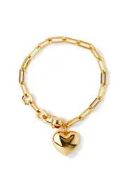 Jenny Bird Puffy Heart 14kt Gold-dipped Bracelet ONE SIZE