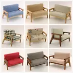 迷你傢俱木雙人椅日式簡約 1:12DOLLHOUSE娃娃屋模型 沙發椅扶手椅